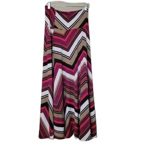 Zac & Rachel long flowy skirt. Chevron print. Purple & pink.